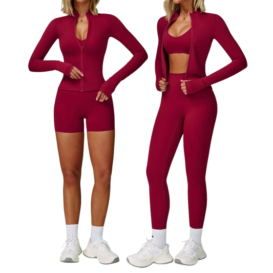 2/3PCS Women's Tracksuit Yoga Set Push Up Workout Sportswear Gym Clothing High Waist Leggings Fitness Long Sleeved Sports Suits