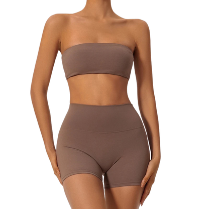 Ctenkevet Two Piece Fitness Sports Set Women Workout Yoga Outfit Strapless Bra Woman 2Ps Gym Crop Top Deportivos Mujer Gym Suits