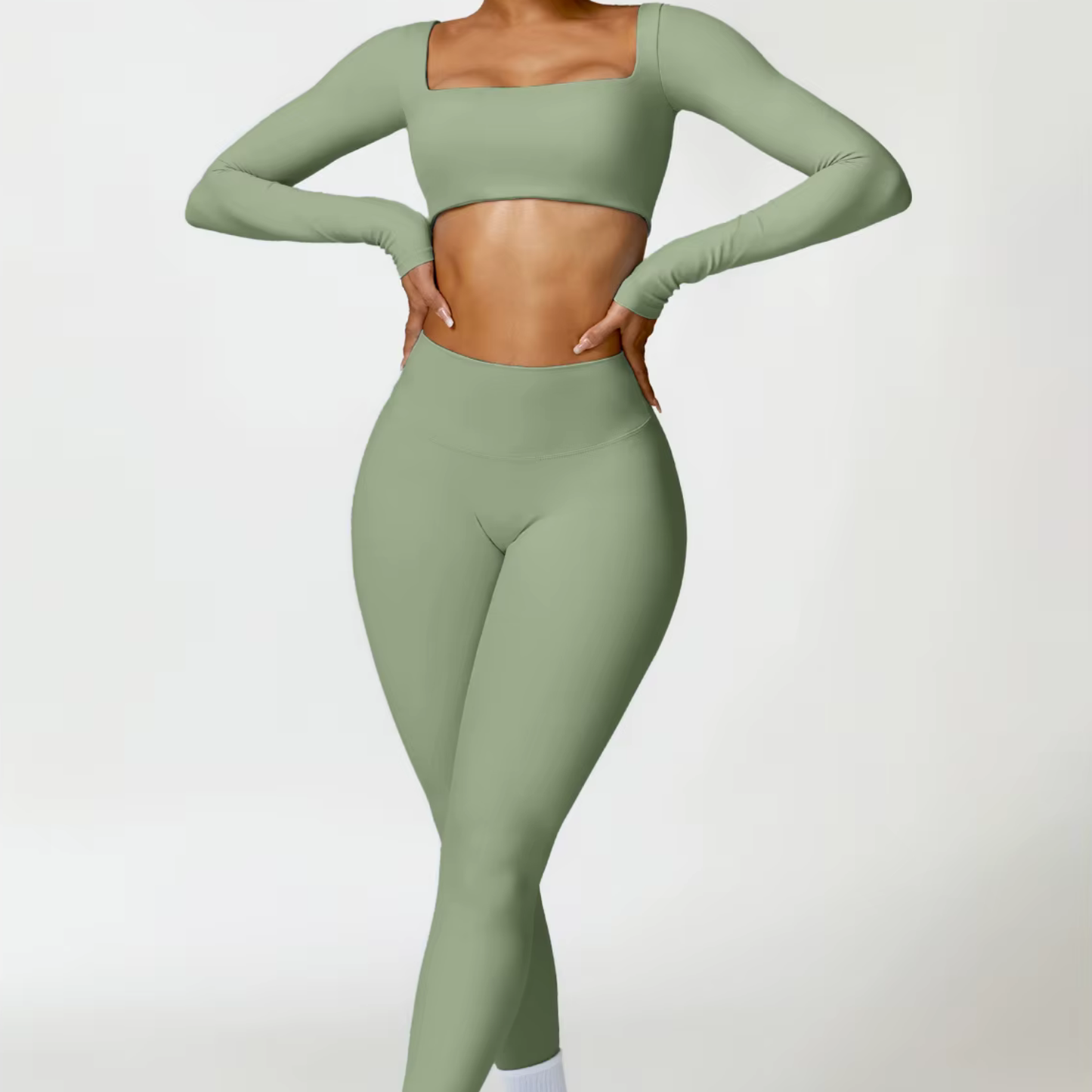 2PCS Yoga Suit Sports Set Women Quick-Drying Gym Set Women Tracksuit Running Workout Long Sleeve Sports Shirt Yoga Clothing