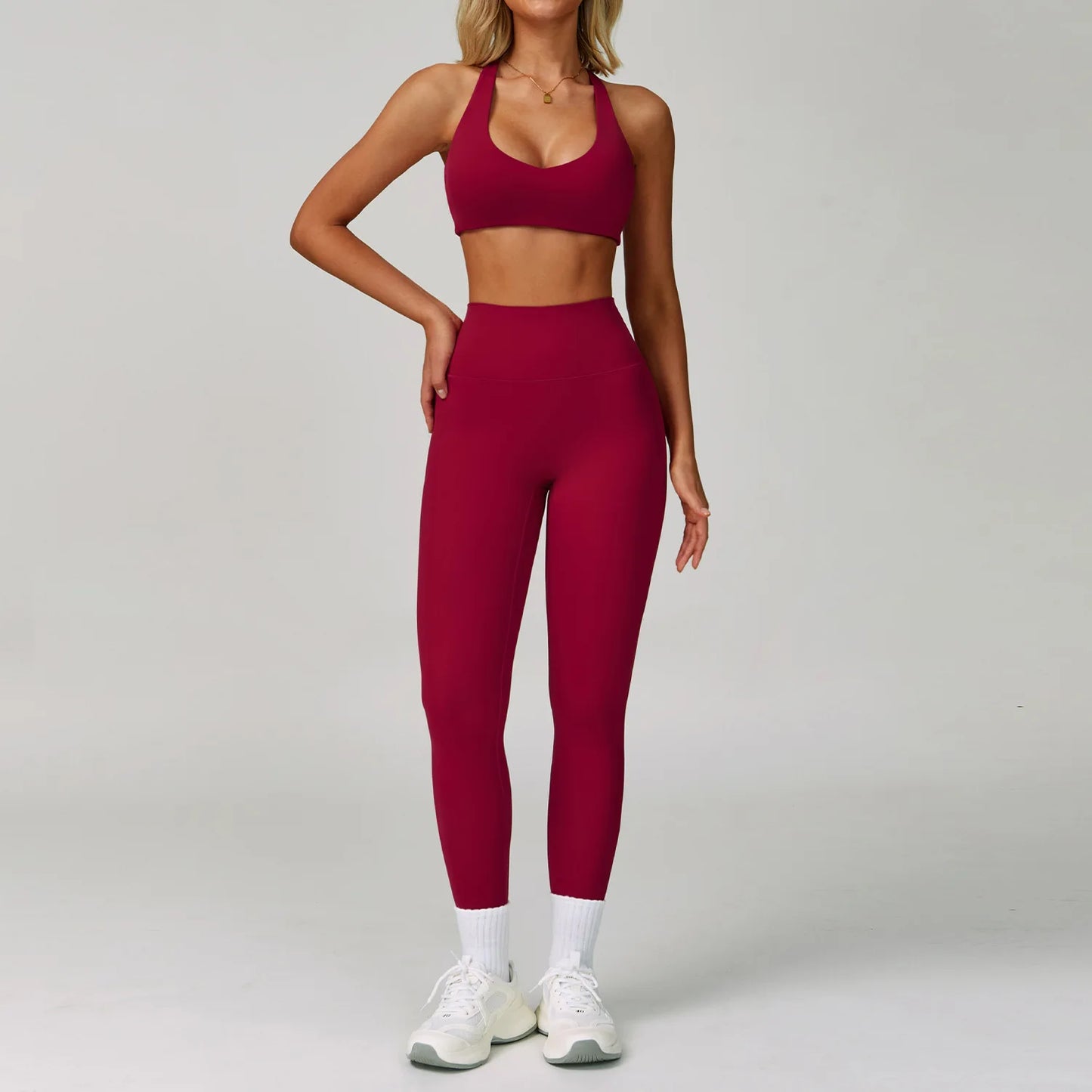 2/3PCS Women's Tracksuit Yoga Set Push Up Workout Sportswear Gym Clothing High Waist Leggings Fitness Long Sleeved Sports Suits